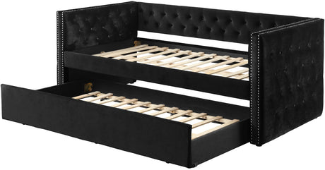 NAUTICA Black Velvet Daybed with Trundle