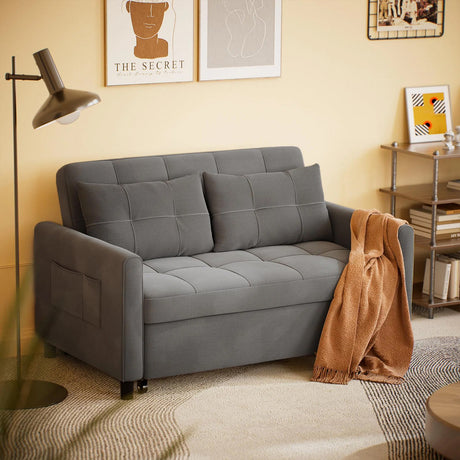NAXOS Gray 52" Wide Sofa Sleeper