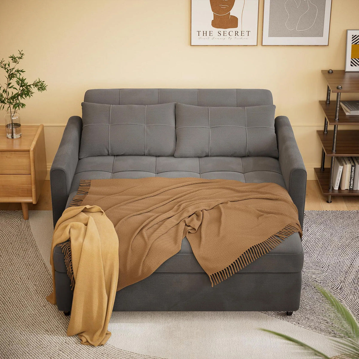 NAXOS Gray 52" Wide Sofa Sleeper