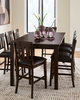 NELA Dark Brown 9 Piece Counter Height Set