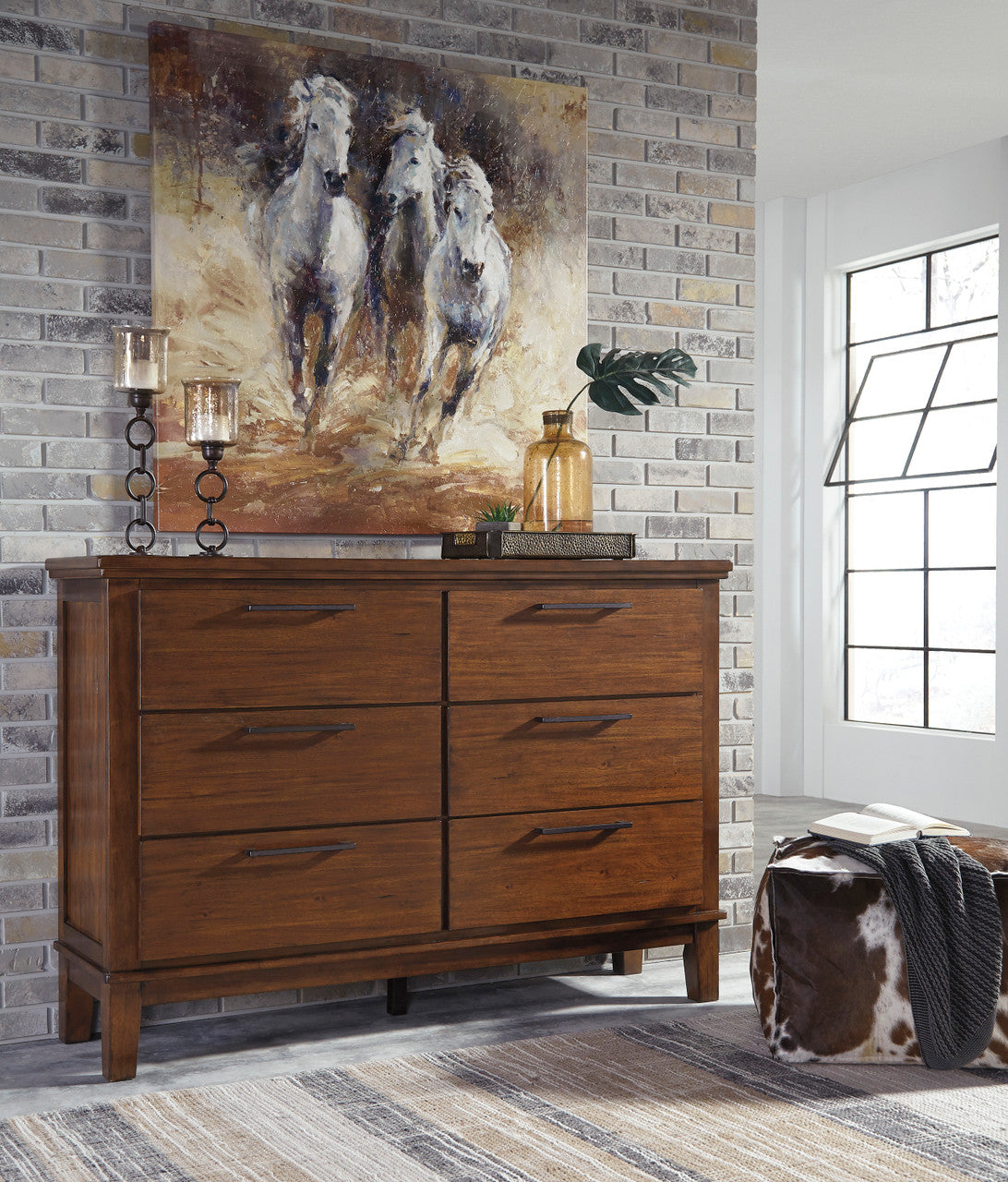 NELA Brown 65" Wide Dresser