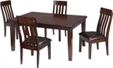 NELA Dark Brown 5 Piece Dining Set