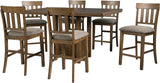 NELA Light Brown 7 Piece Counter Height Set