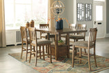 NELA Light Brown 7 Piece Counter Height Set