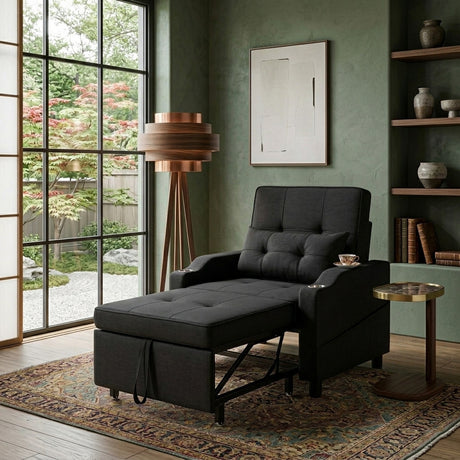 NESTER Black 34" Wide Pop-Up Chair Sleeper