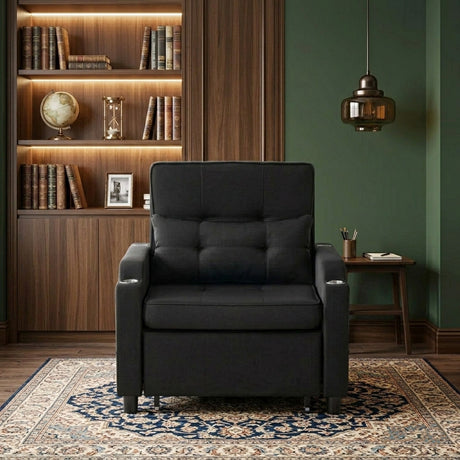 NESTER Black 34" Wide Pop-Up Chair Sleeper