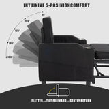 NESTER Black 34" Wide Pop-Up Chair Sleeper