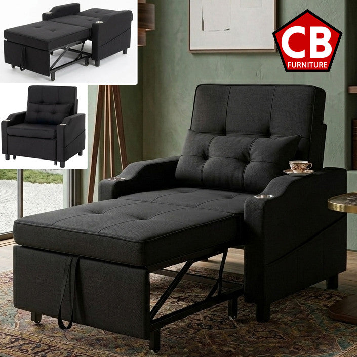 NESTER Black 34" Wide Pop-Up Chair Sleeper