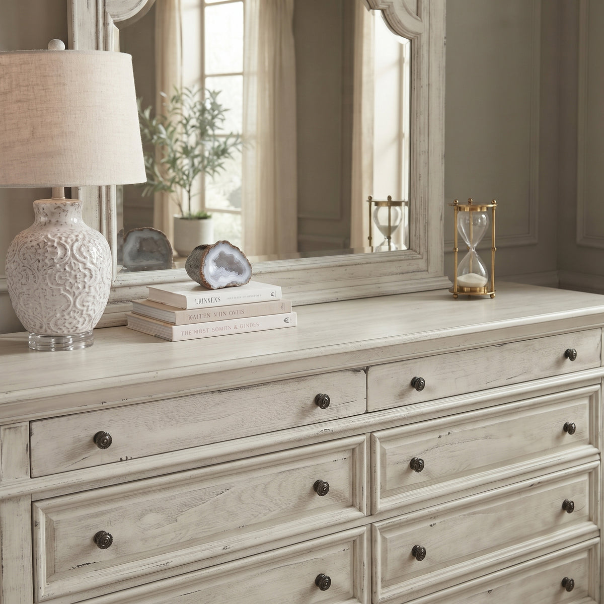 NEWHAVEN White 66" x 79" Height Dresser & Mirror