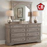 NEWHAVEN Driftwood 66" x 79" Height Dresser & Mirror