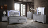 Priscilla Silver Lighted Storage Bed