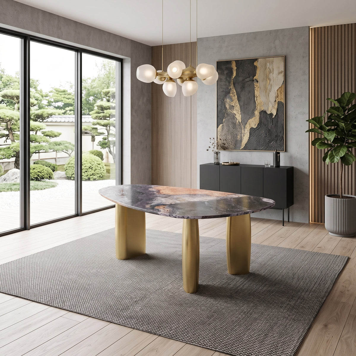 NEWPORT Sintered Stone 78" Wide x 44" Depth Luxury Dining Table