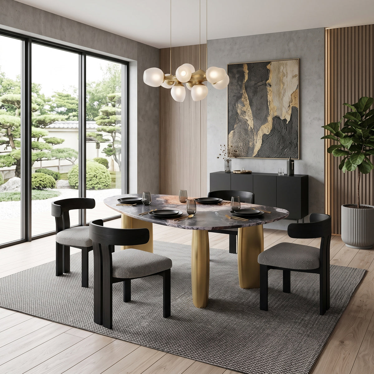 NEWPORT Sintered Stone 78" Wide x 44" Depth Luxury Dining Table
