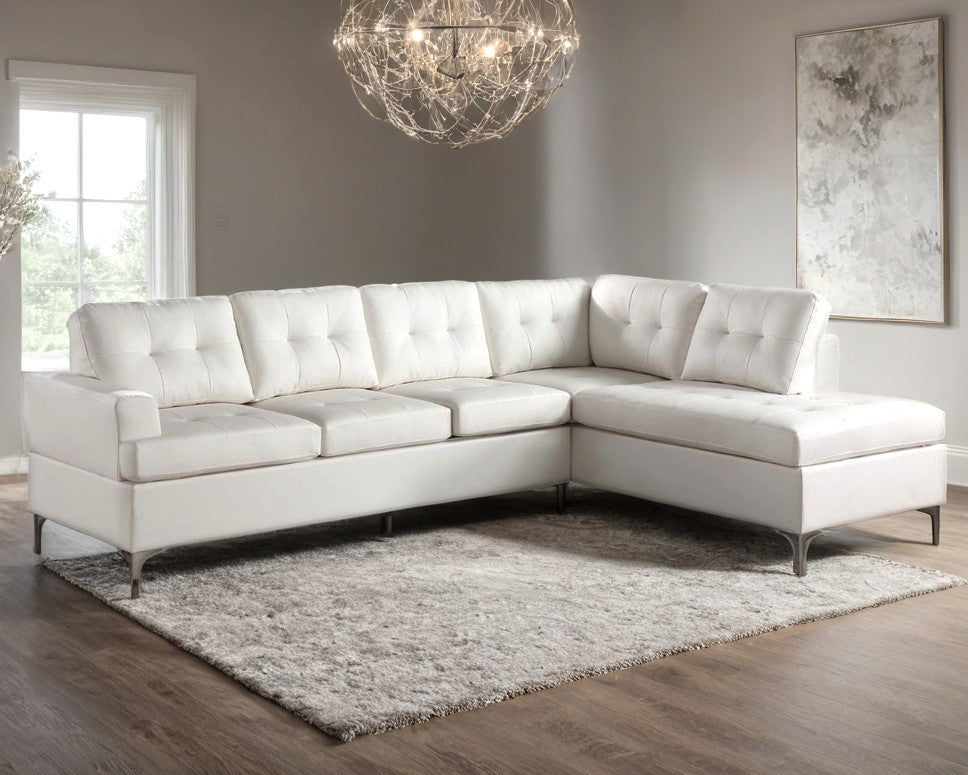 NEYMAR White 109" x 80" Sectional