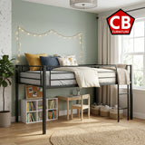 NIKOLAI Black 35" Height Twin Loft Bed