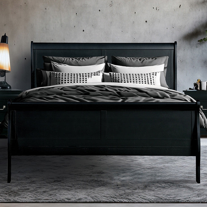 NIMES Black 47" Height Sleigh Bed