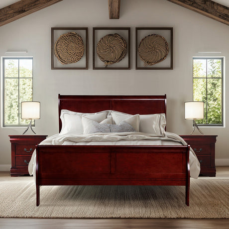 NIMES Cherry 47" Height Sleigh Bed