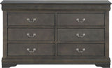 NIMES Dark Gray 58.3" Wide Dresser & Mirror
