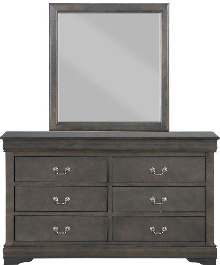 NIMES Dark Gray 58.3" Wide Dresser & Mirror