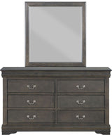 NIMES Dark Gray 58.3" Wide Dresser & Mirror