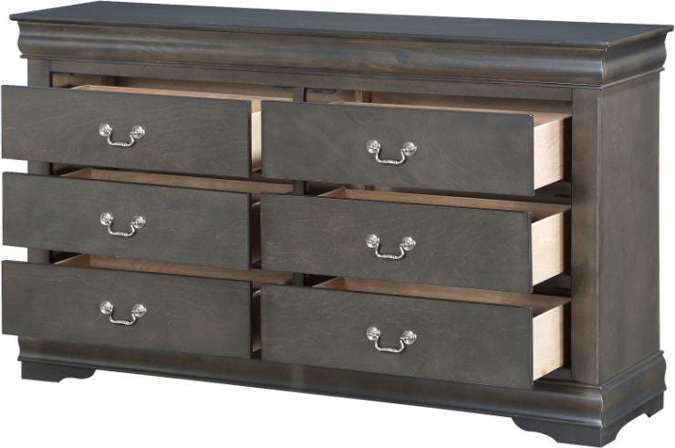 NIMES Dark Gray 58.3" Wide Dresser & Mirror