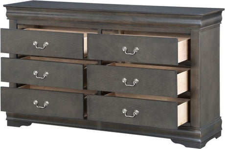 NIMES Dark Gray 58.3" Wide Dresser & Mirror