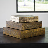 NIVIS Brass 13" Wide 3 Piece Storage Box Set