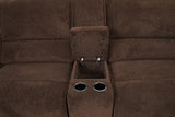 NOVAH Brown Power 134" Wide Sectional with 3 Recliners