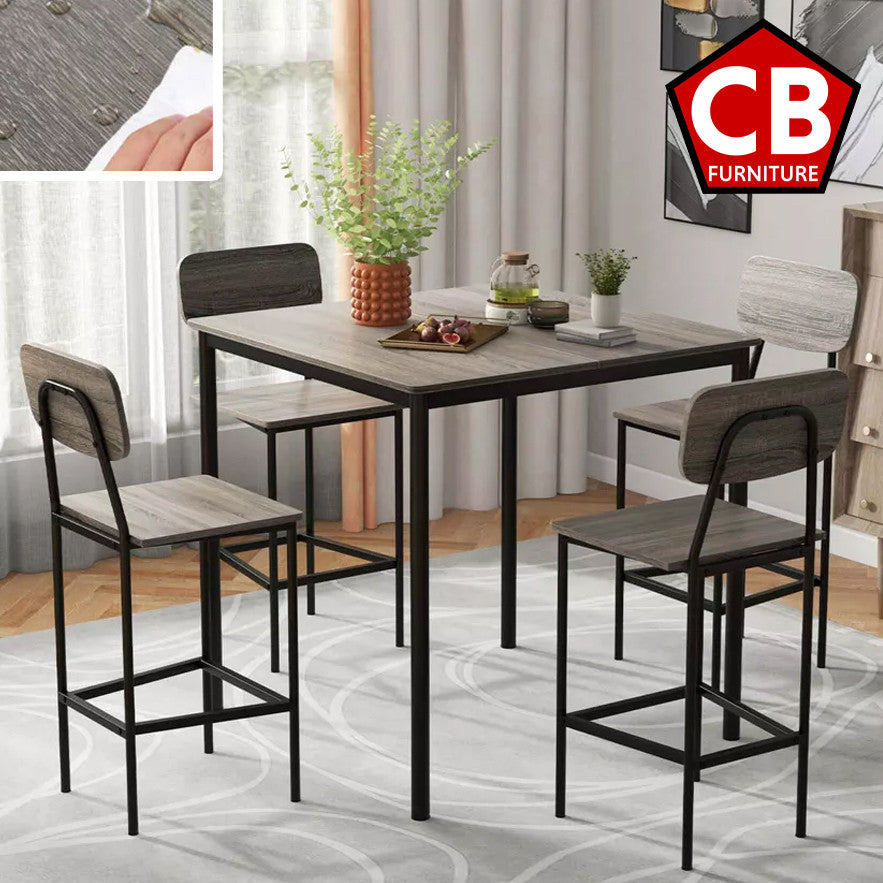 NUECES Gray 5 Piece Counter Height Set