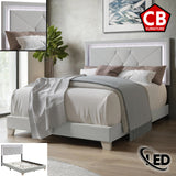 NUNES Gray LED Platform Bed