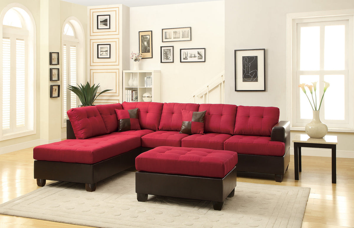 NICHOLAS Red Sectional & Ottoman