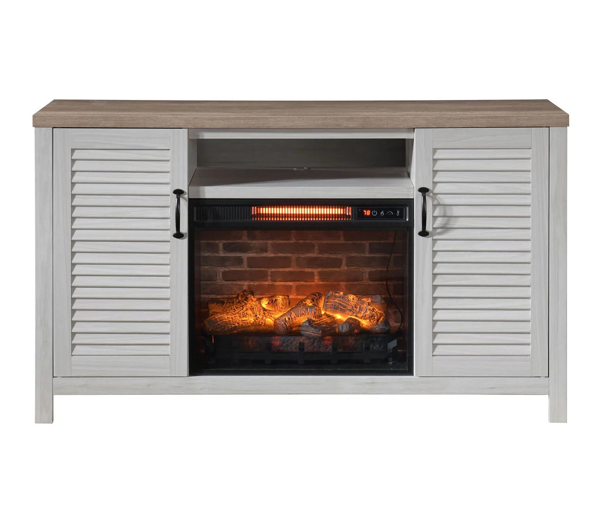 Nicole White 54" Wide TV Stand with Fireplace (RTA)