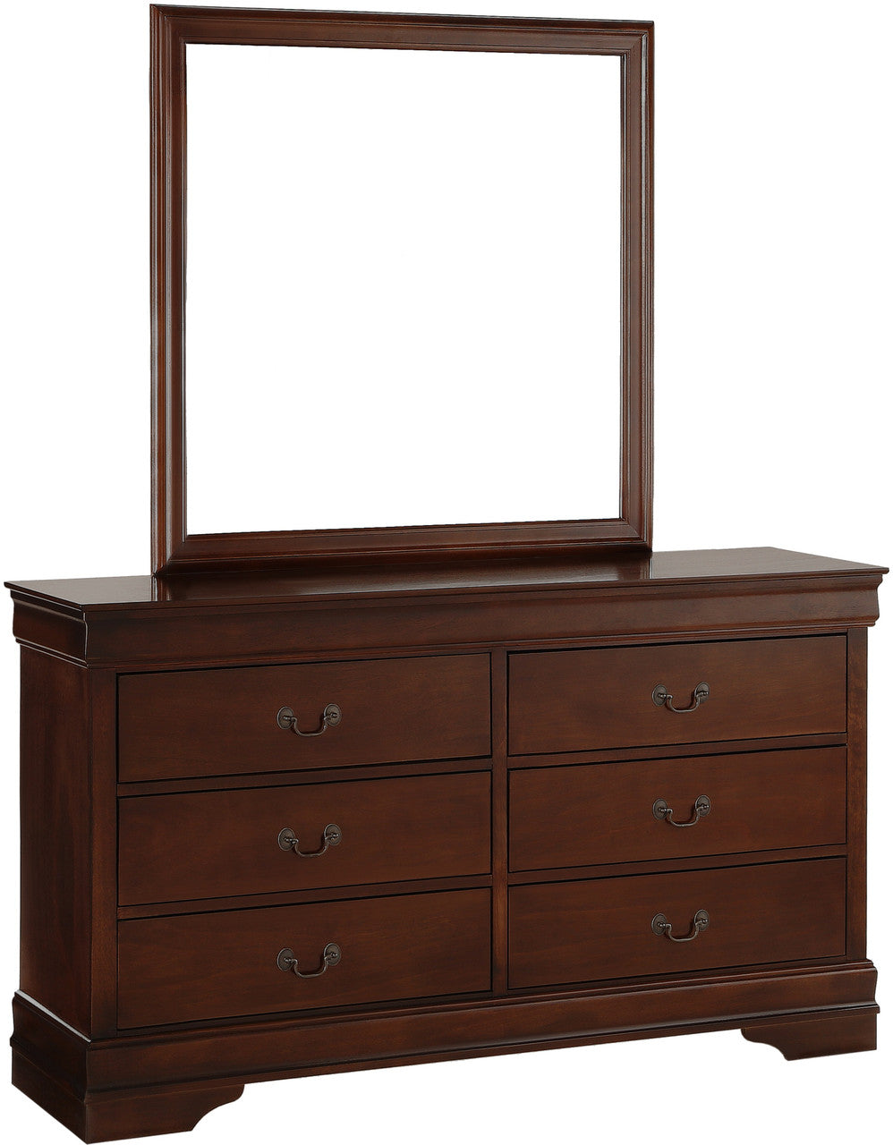 NIMES Dark Brown 58.3" Wide Dresser & Mirror