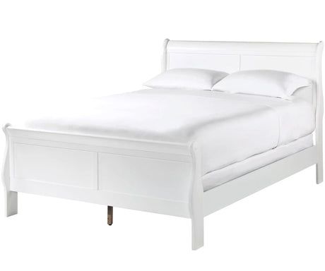 NIMES White 47" Height Sleigh Bed