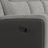 NOUR Gray Fabric Reclining Livingroom with Glider Loveseat