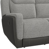 NOUR Gray Fabric Reclining Livingroom with Glider Loveseat