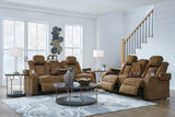 OCTAVO Brown Power Reclining Sofa & Loveseat