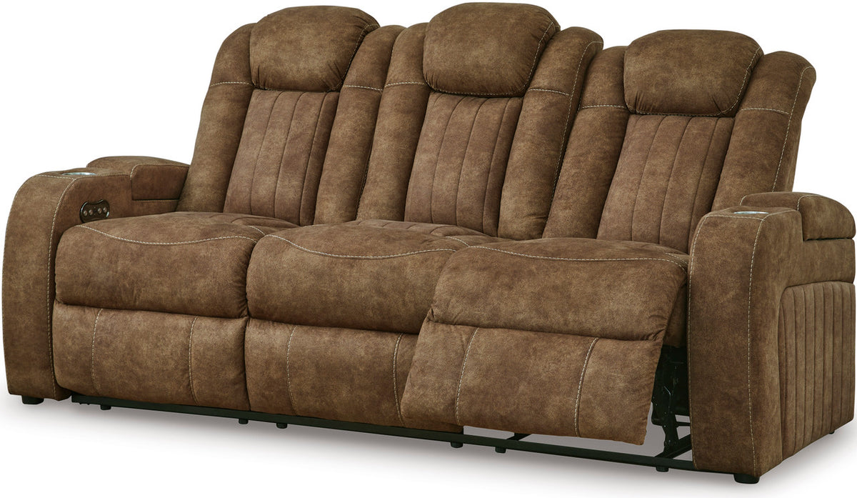 OCTAVO Brown 83" Wide Power Reclining Sofa