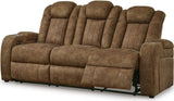 OCTAVO Brown 83" Wide Power Reclining Sofa