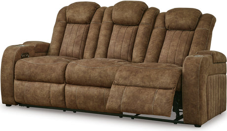 OCTAVO Brown 83" Wide Power Reclining Sofa