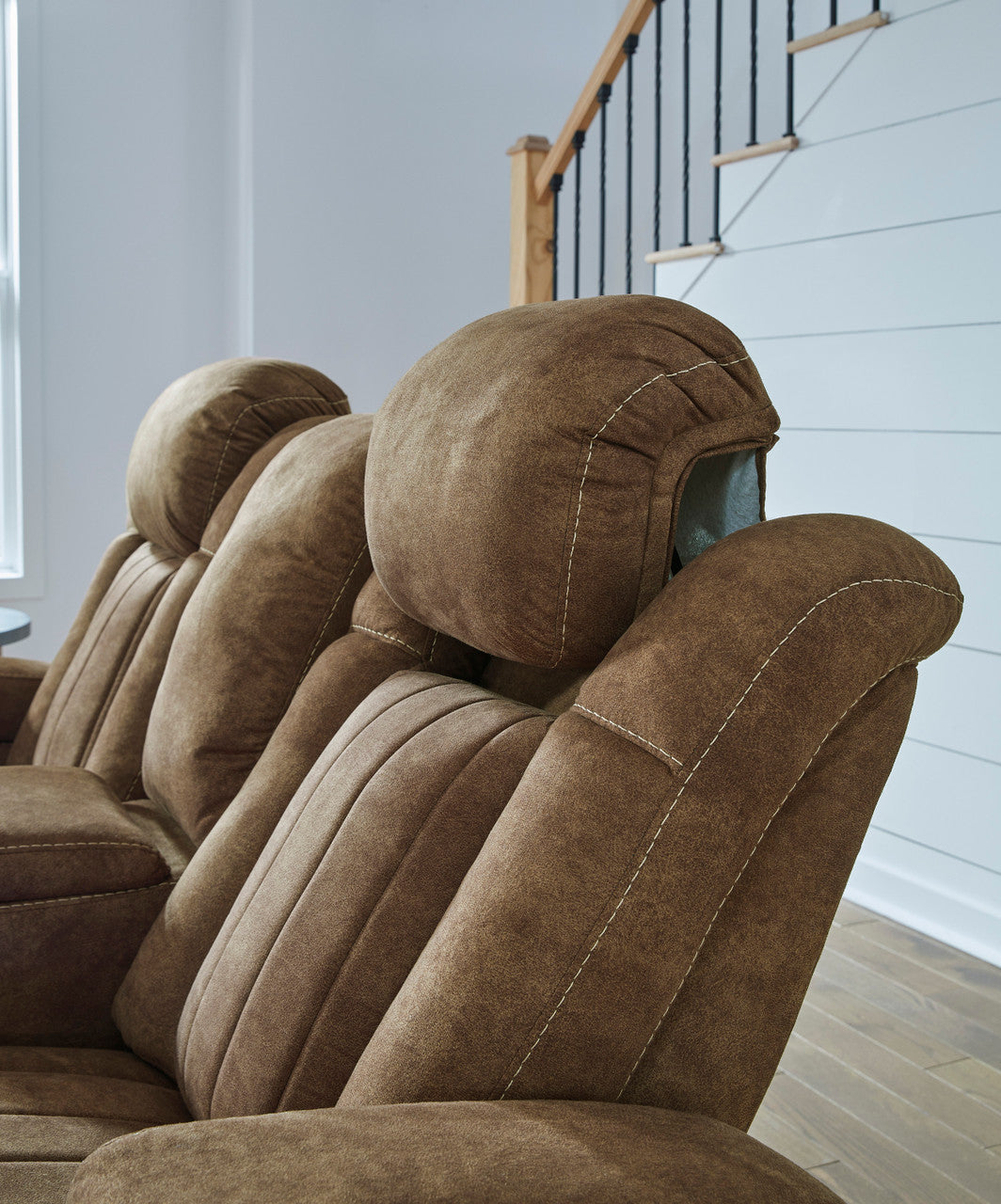OCTAVO Brown Power Reclining Sofa & Loveseat