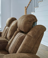 OCTAVO Brown 72" Wide Power Reclining Loveseat