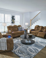 OCTAVO Brown 83" Wide Power Reclining Sofa