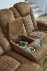OCTAVO Brown 72" Wide Power Reclining Loveseat