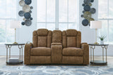 OCTAVO Brown 72" Wide Power Reclining Loveseat
