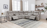 OMEGA Light Gray 110" Wide Reclining Sectional