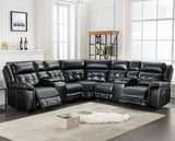 OMEGA Black 110" Wide Reclining Sectional