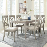 OMEKO Light Gray 7 Piece Dining Set