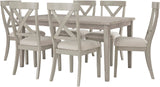 OMEKO Light Gray 7 Piece Dining Set