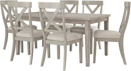 OMEKO Light Gray 7 Piece Dining Set